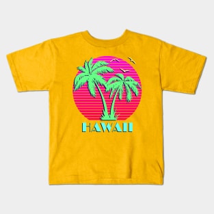 Hawaii Palm Trees Sunset Kids T-Shirt